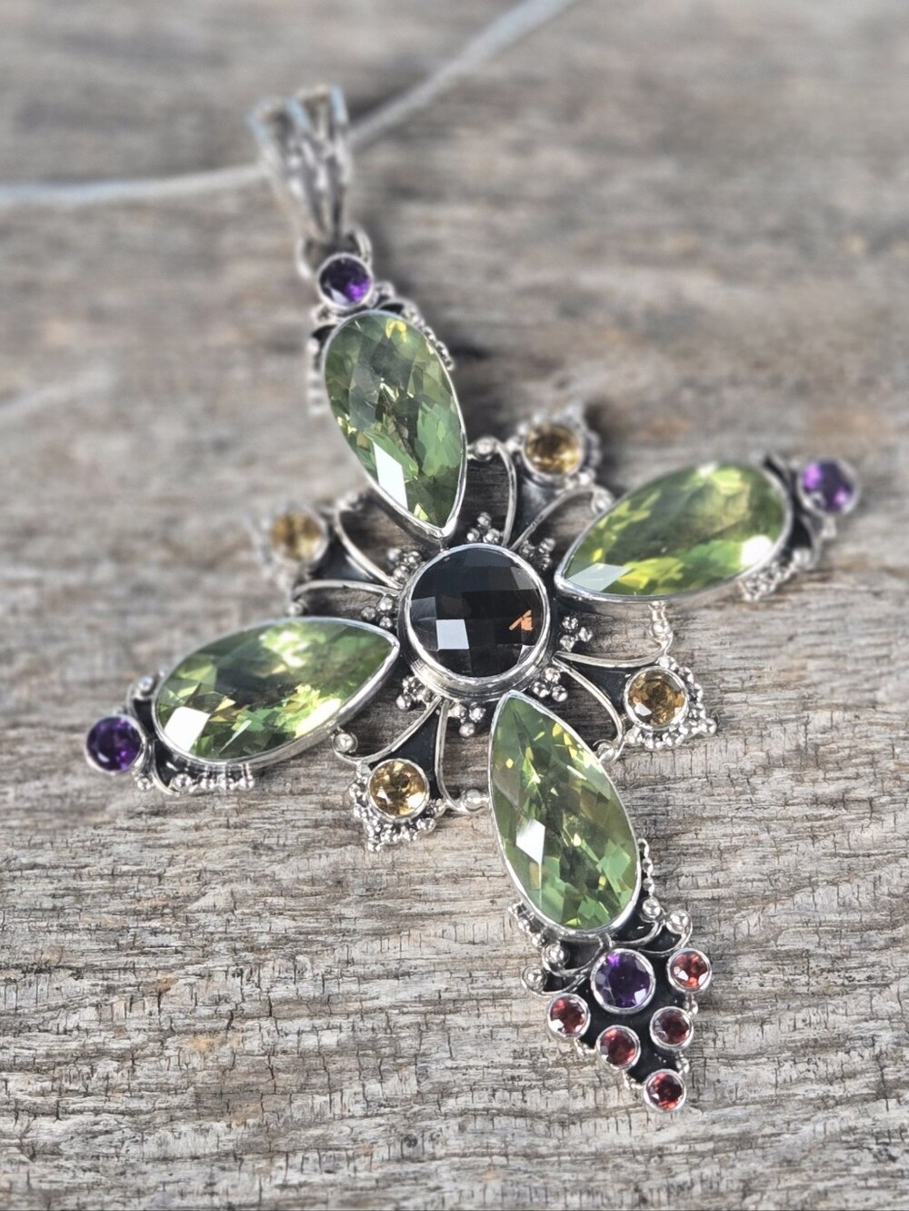 Nicky Butler RAJ LIMITED EDITION 925 Sterling Silver Cross NB Pendant Necklace - Picture 4 of 16